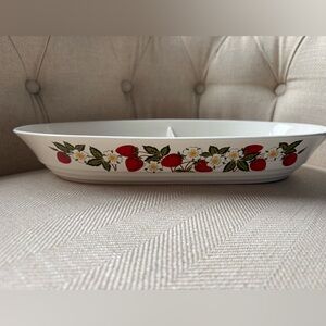 🍓 Vintage Sheffield Strawberry & Cream Divided  Serving Tray - Retro